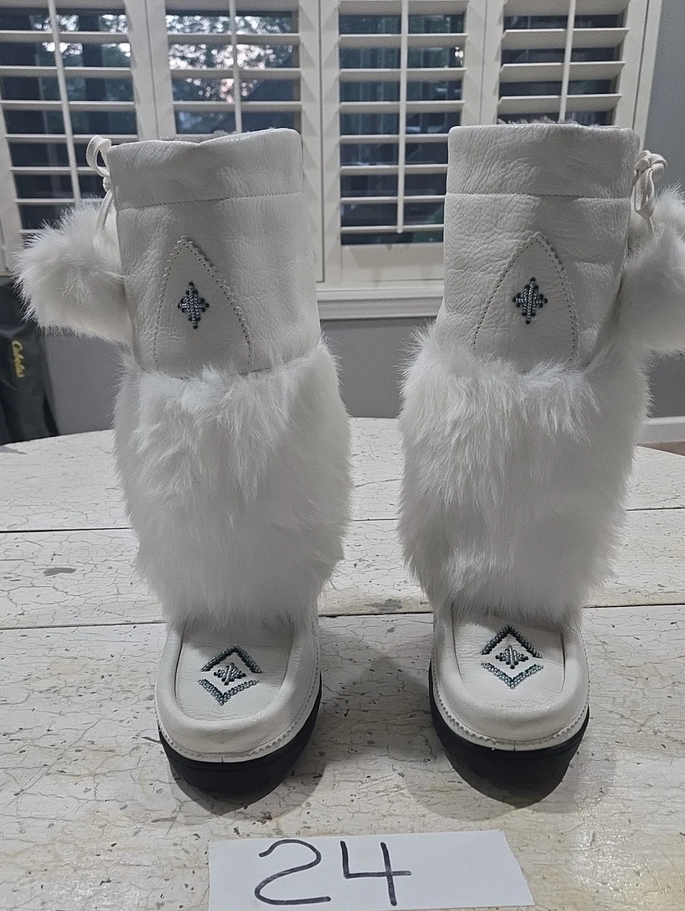 White Faux-Fur Women's Winter Boots